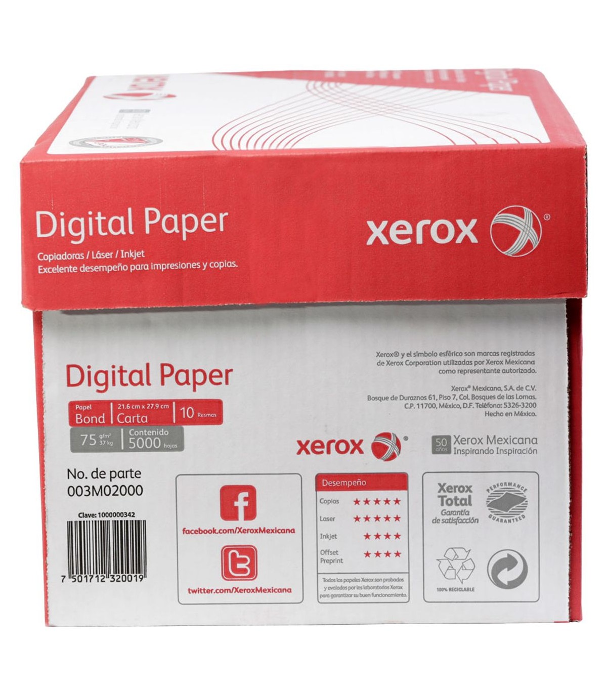 Xerox - Papel carta bond para copias 
